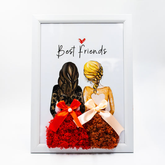 Best Friend Gift, Moss Art for Best Friends, Moss Decoration, Gifts for every occasion