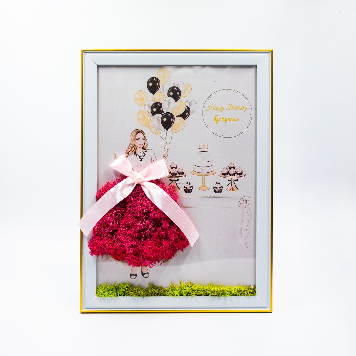 Happy Birthday Gift for Friends, Moss Frame with Birthday Greeting, Gifts for family and friends
